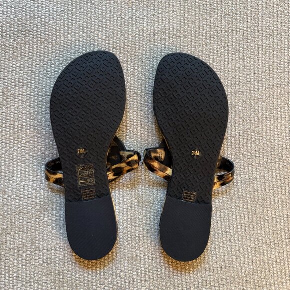 NWOB Tory Burch Miller Leopard Print Logo Flip Flops Thong Sandals - Size 7.5 - Picture 7 of 7